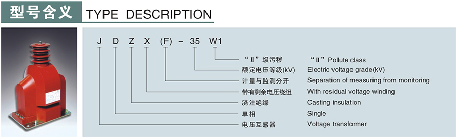 JDZX-35W1型電壓互感器型號(hào)說(shuō)明